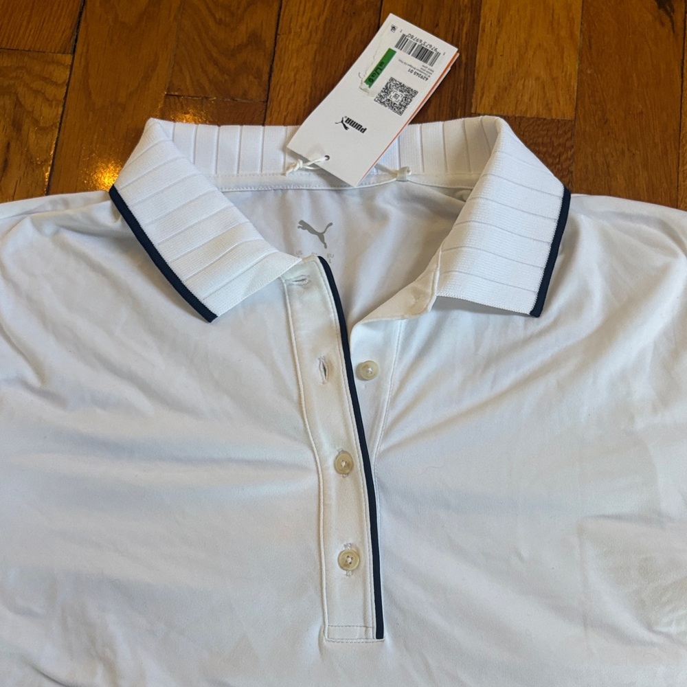 Woman’s Puma Cloudspun White Polo Shirt - L. NWT - Picture 2 of 7